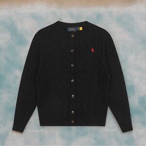Ralph Lauren Black Cable Knit Cardigan